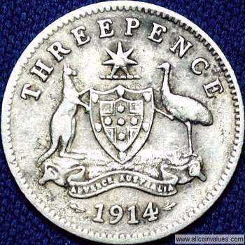 1914 Australian threepence reverse