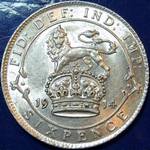 1914 UK sixpence value, George V