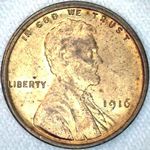 1916 P US penny, Lincoln wheat