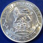 1916 UK sixpence value, George V