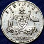 1917 Australian sixpence