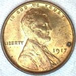 1917 P US penny, Lincoln wheat