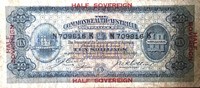 Cerutty / Collins Australian half-sovereign banknote values