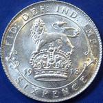1918 UK sixpence value, George V