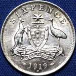 1919 Australian sixpence