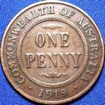1919 double dot Australian penny