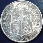 1919 UK halfcrown value, George V, smaller reverse, D1671