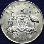 1920 Australian sixpence