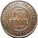 1920 dot above bottom scroll Australian penny