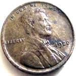 1920 P US penny, Lincoln wheat