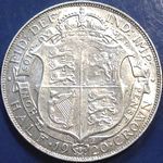 1920 UK halfcrown value, George V, large head, raised edge, D1675