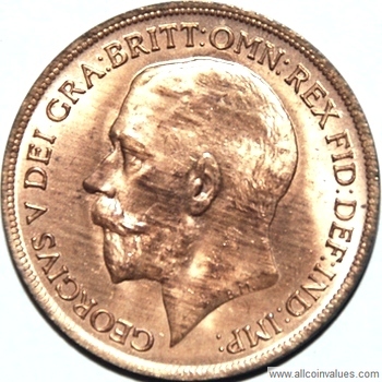 1920 United Kingdom penny obverse