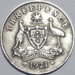 1921 Australian threepence