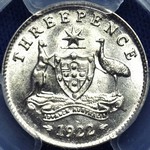 1922 Australian threepence