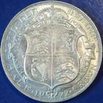 1922 UK halfcrown value, George V, bright, colon to pearl, D1682