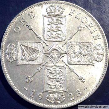 1923 United Kingdom florin reverse