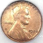 1924 S US penny, Lincoln wheat