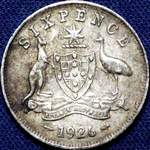 1926 Australian sixpence