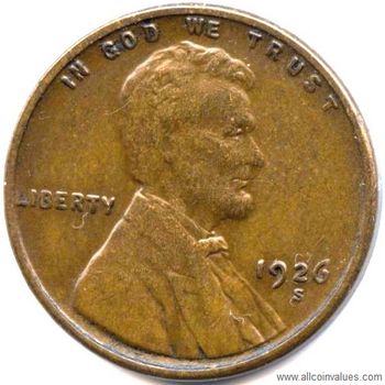 1926-S Lincoln Wheat pennies in Extremely Fine 