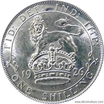 Shilling KING GEORGE V very Nice 1926 Fine Australian Silver ONE Shilling 1/ 