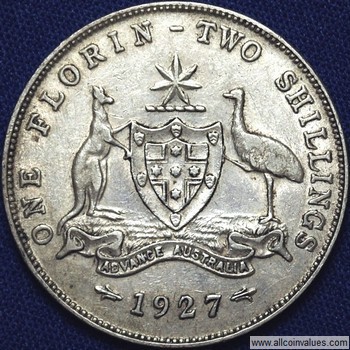 1927 Australian florin reverse
