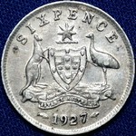 1927 Australian sixpence
