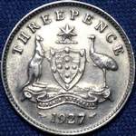 1927 Australian threepence