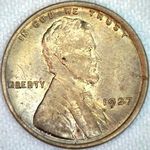 1927 P US penny, Lincoln wheat