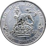 1927 UK shilling value, George V, first reverse