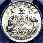 1928 Australian sixpence
