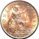 1931 UK penny value, George V