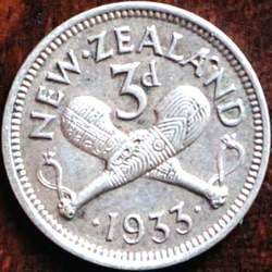1933 New Zealand threepence