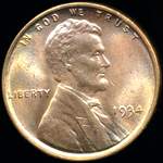 US Lincoln wheat penny, 1931 to 1938