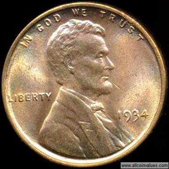 1934  ONE LINCOLN WHEAT CENT #16 