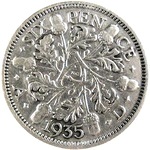 1935 UK sixpence value, George V