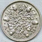 1936 UK sixpence value, George V
