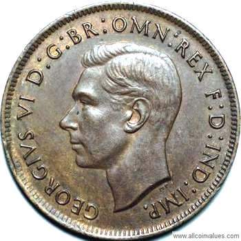1938 Australian penny obverse