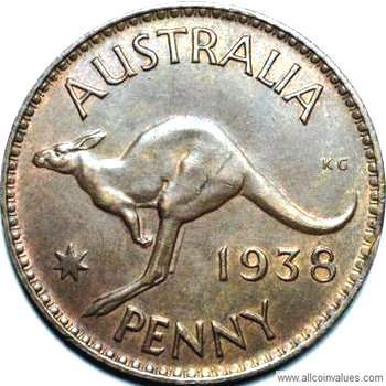 1938 Australian penny reverse