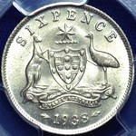 1938 Australian sixpence
