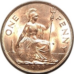 1938 UK penny value, George VI
