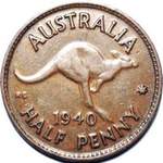 1940 Australian halfpenny