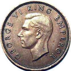 King George VI era New Zealand halfpenny values