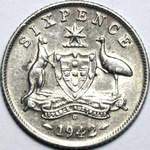 1942 d Australian sixpence
