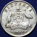 1942 m Australian sixpence
