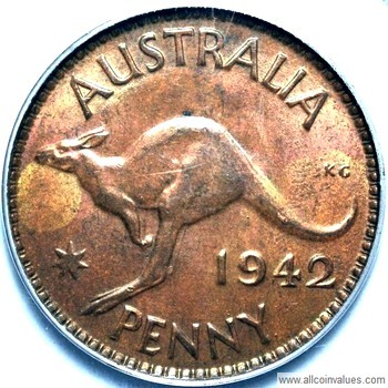 1942 Y. Australian penny reverse