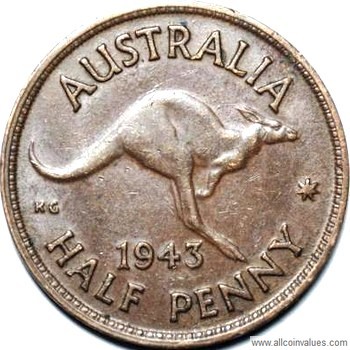 1943 Half Penny Pre Decimal Currency Circulated