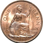 1944 UK penny value, George VI