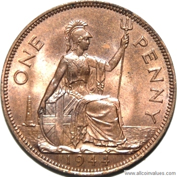 1944 United Kingdom penny reverse