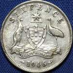 1946 Australian sixpence