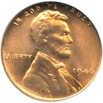 1946 P US penny, Lincoln wheat